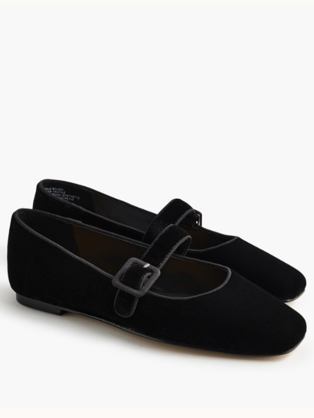 J. Crew Factory Velvety Square Toe Mary Jane flats - black
